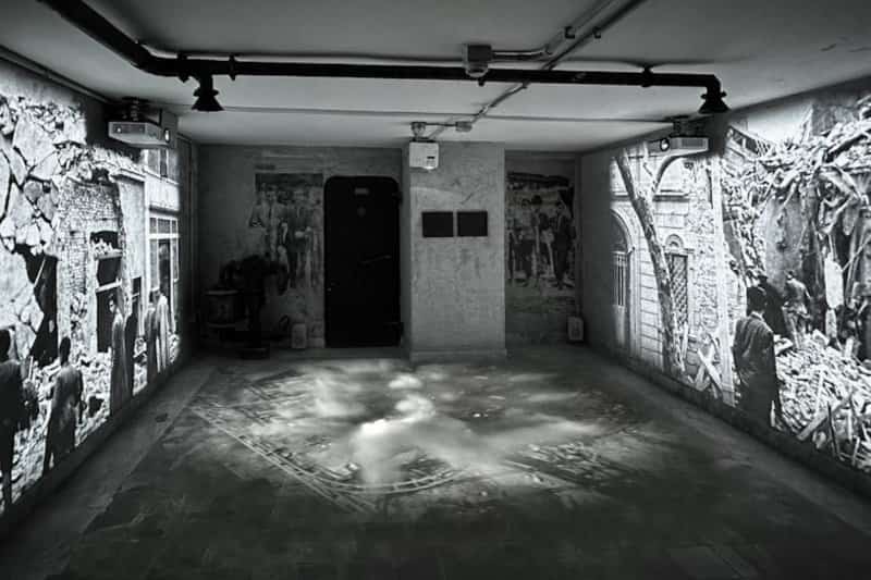 Intérieur du bunker de Mussolini à la Villa Torlonia