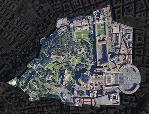 Vue aérienne de l'état du Vatican