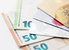 Billets en Euro et cartes de crédits