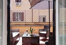 Terrasse d'une location saisonnière à Rome