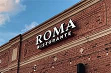 Façade d'un restaurant à Rome