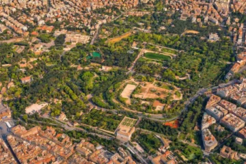 Vue aérienne de la Villa Borghese au mois de mai