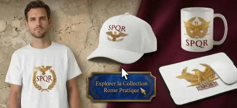 Objets siglés SPQR dans la Boutique ROMEPratique