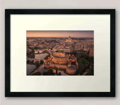 Impression d'une photo de Rome au couché de soleil