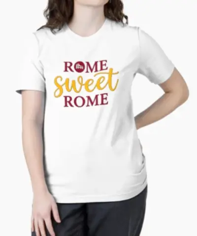 Tee Shirt avec l'inscription Rome Sweet Rome