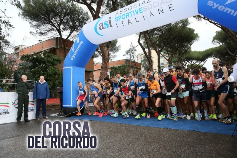 Coureurs de la Corsa del Ricordo à Rome au départ de la course